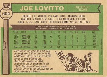 Joe Lovitto back
