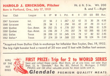 Hal Erickson back