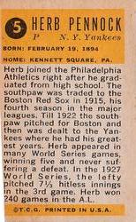 Herb Pennock back