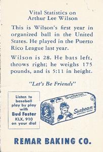 Arthur Lee Wilson back