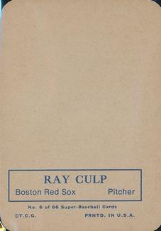 Ray Culp back