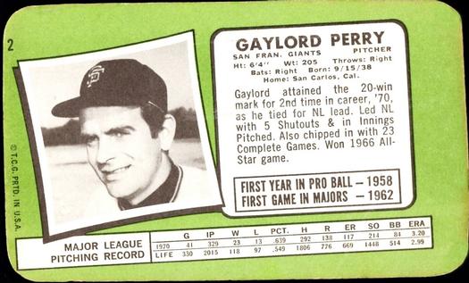 Gaylord Perry back