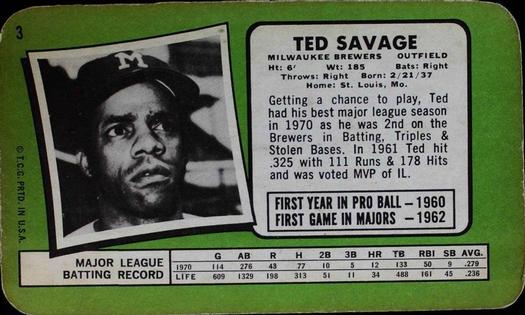 Ted Savage back
