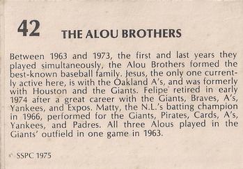 SSPC 42 The Alou Brothers (Felipe Alou / Matty Alou / Jesus Alou) back