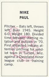 Mike Paul back