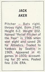 Jack Aker back